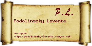 Podolinszky Levente névjegykártya