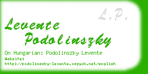 levente podolinszky business card